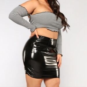 BNWT Fashion Nova Boot Camp PVC Mini Skirt